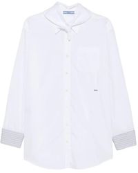 Prada - Scarf-Detail Long-Sleeve Shirt - Lyst