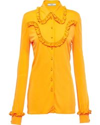 Prada - Ruffle-Trimmed Button-Up Shirt - Lyst