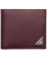 Prada - Triangle-Logo Leather Wallet - Lyst