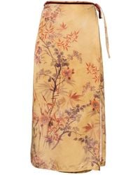 forte_forte - Floral-Print Silk-Blend Midi Skirts - Lyst