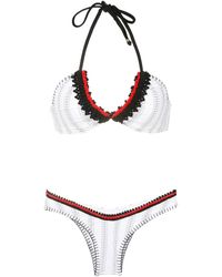 Amir Slama - Striped Crochet-Trim Bikini Set - Lyst