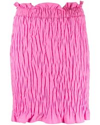 MSGM - Shirred-Effect Mini Skirt - Lyst