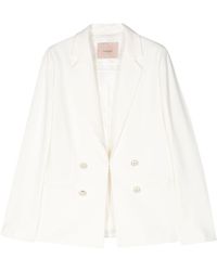 Twin Set - Logo-Engraved Buttons Blazer - Lyst