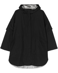 Herno - Hooded Cape Coat - Lyst