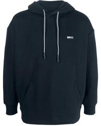 BOSS - Sudadera con capucha y logo bordado - Lyst