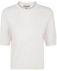 Semicouture - Jersey con detalles de cristal - Lyst