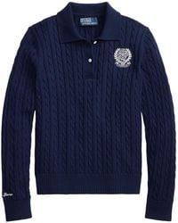 Polo Ralph Lauren - Wimbledon Cable Embroidered Polo Sweater - Lyst