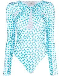 Coperni - Geometric-Print Long-Sleeve Bodysuit - Lyst
