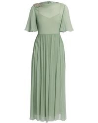 Erdem - Embellished Silk-Creponne Dress - Lyst