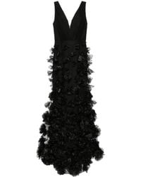 Marchesa - Floral-Appliqué Tulle Gown - Lyst
