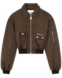 Ganni - Duchesse Nylon Bomber Jacket - Lyst