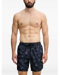 Trussardi - Greyhound-Print Drawstring Swim Shorts - Lyst