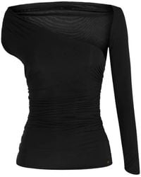 Elisabetta Franchi - Asymmetric Ruched Top - Lyst