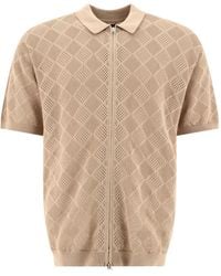 Beams Plus - Mesh-Knit Zip Polo Shirt - Lyst