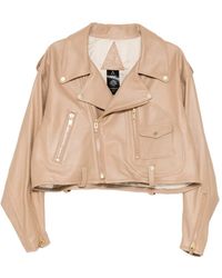 A LEATHER - Leren Cropped Jack - Lyst