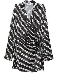 MSGM - Vestido Corto A Rayas - Lyst