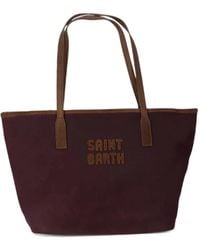 MC2 Saint Barth - Medium City Waxed Bag With Logo Embroidery - Lyst
