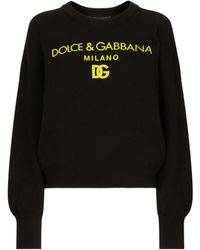 Dolce & Gabbana - Kaschmirpullover mit Logo-Print - Lyst