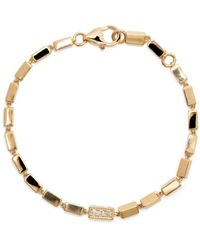 Suzanne Kalan - 18kt Yellow Gold Baguette Diamond Bracelet - Lyst