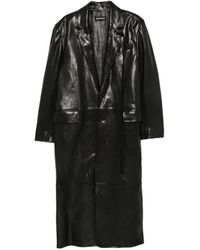 Ann Demeulemeester - Buttoned Leather Coat - Lyst