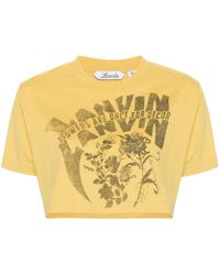 Lanvin - X Future Floral-print Cropped T-shirt - Lyst