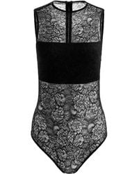 Alice + Olivia - Nichol Floral-Lace Bodysuit - Lyst