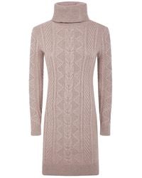 Ralph Lauren - Cable-knit Turtleneck Mini Dress - Lyst