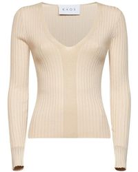 Kaos - V-Neck Ribbed Sweater - Lyst
