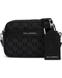KARL LAGERFELD - K/Monogram Jacquard Messenger Bag - Lyst