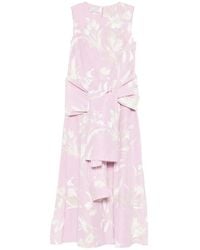ROSSO35 - Floral Belted Midi Dress - Lyst