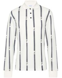 Ferragamo - College Striped Cotton Polo Shirt - Lyst