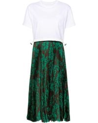 Sacai - Floral-print Pleated Maxi Dress - Lyst