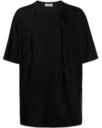 Yohji Yamamoto - Button-detail Cotton T-shirt - Lyst