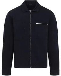 C.P. Company - Cotton/Linen Lens Zip Overshirt - Lyst