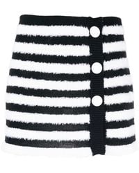 Balmain - Striped Knitted Button-up Skirt - Lyst