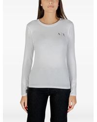 ARMANI EXCHANGE - Long-Sleeved Logo-Print T-Shirt - Lyst