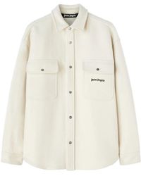 Palm Angels - Logo-embroidered Twill Shirt Jacket - Lyst