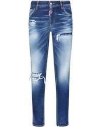 DSquared² - Ripped Slim-leg Jeans - Lyst