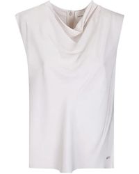 Calvin Klein - Cowl Neck Viscose Top - Lyst