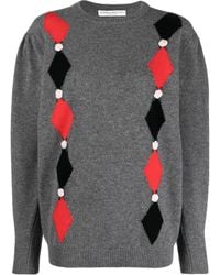 Alessandra Rich - Intarsia-Patterned Wool Jumper - Lyst