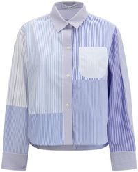 E.L.V. Denim - Emilie Striped Pocket Shirt - Lyst