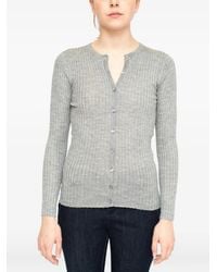 LA ROSE - Ribbed-Knit Cashmere Cardigan - Lyst