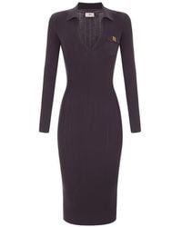 Elisabetta Franchi - Ribbed-Knit Midi Dress - Lyst