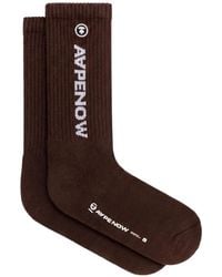 Aape By A Bathing Ape - Logo-Embroidered Ribbed Socks - Lyst