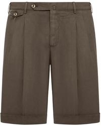 PT Torino - Short À Plis Et À Revers - Lyst