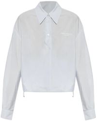 Alexander Wang - Logo-Detail Pinstriped Blouse - Lyst