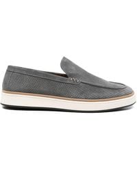 SERGIO MORETTI FIRENZE - Perforated Suede Loafers - Lyst