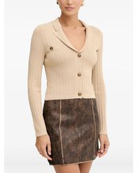 Guess - Button Ribbed Cardigan - Lyst
