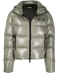 DSquared² - Logo-Patch Hooded Down Jacket - Lyst