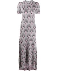 Paco Rabanne Lurex Crew Neck Maxi Dress - Metallic